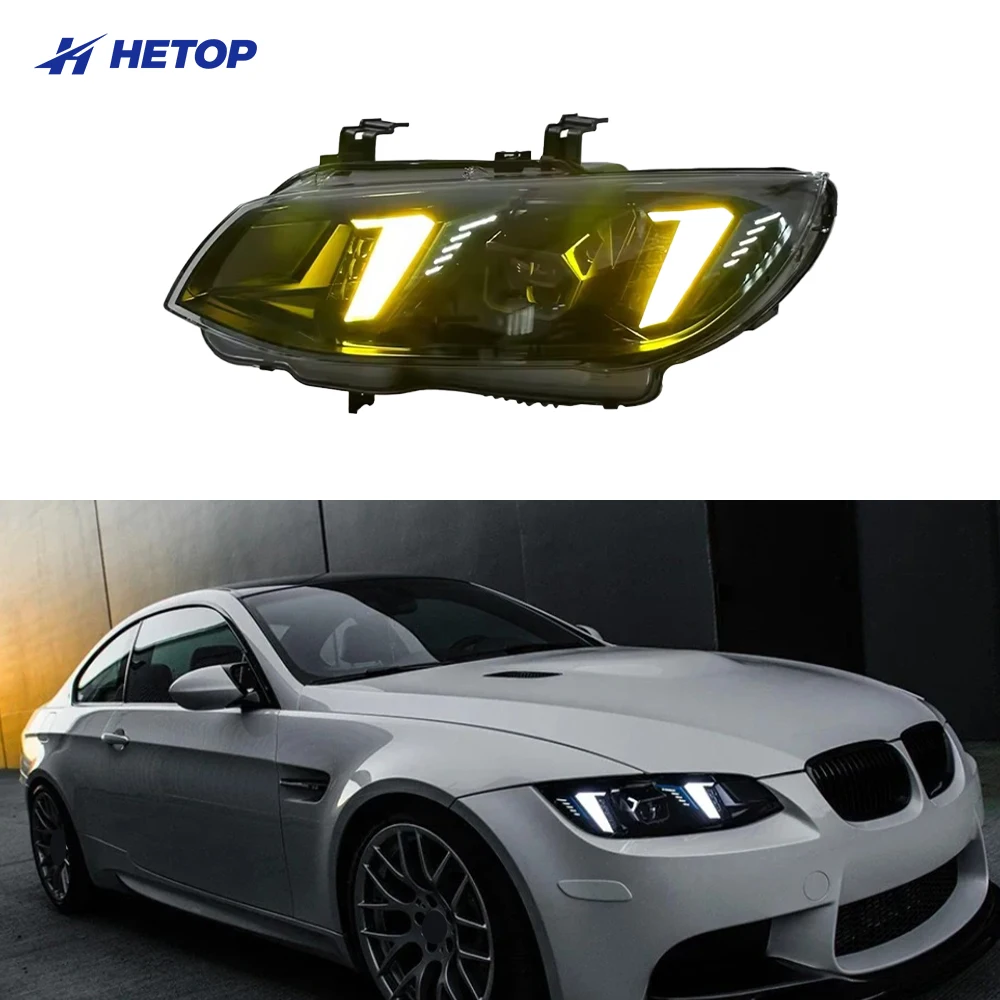 

Фара Hetop для BMW 3 серии E92 E93, светодиодная фара 2010-2013, дневные ходовые огни, указатели поворота, дальний свет, линзы проектора Angel Eye