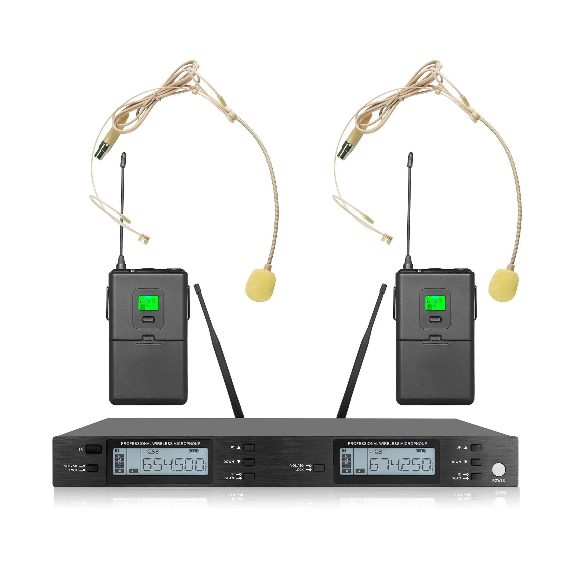 Goedkope Dynamische Draadloze Microfoon Dual Channel Draadloze Handheld Lavalier Gooseneck Conferentie Microfoon