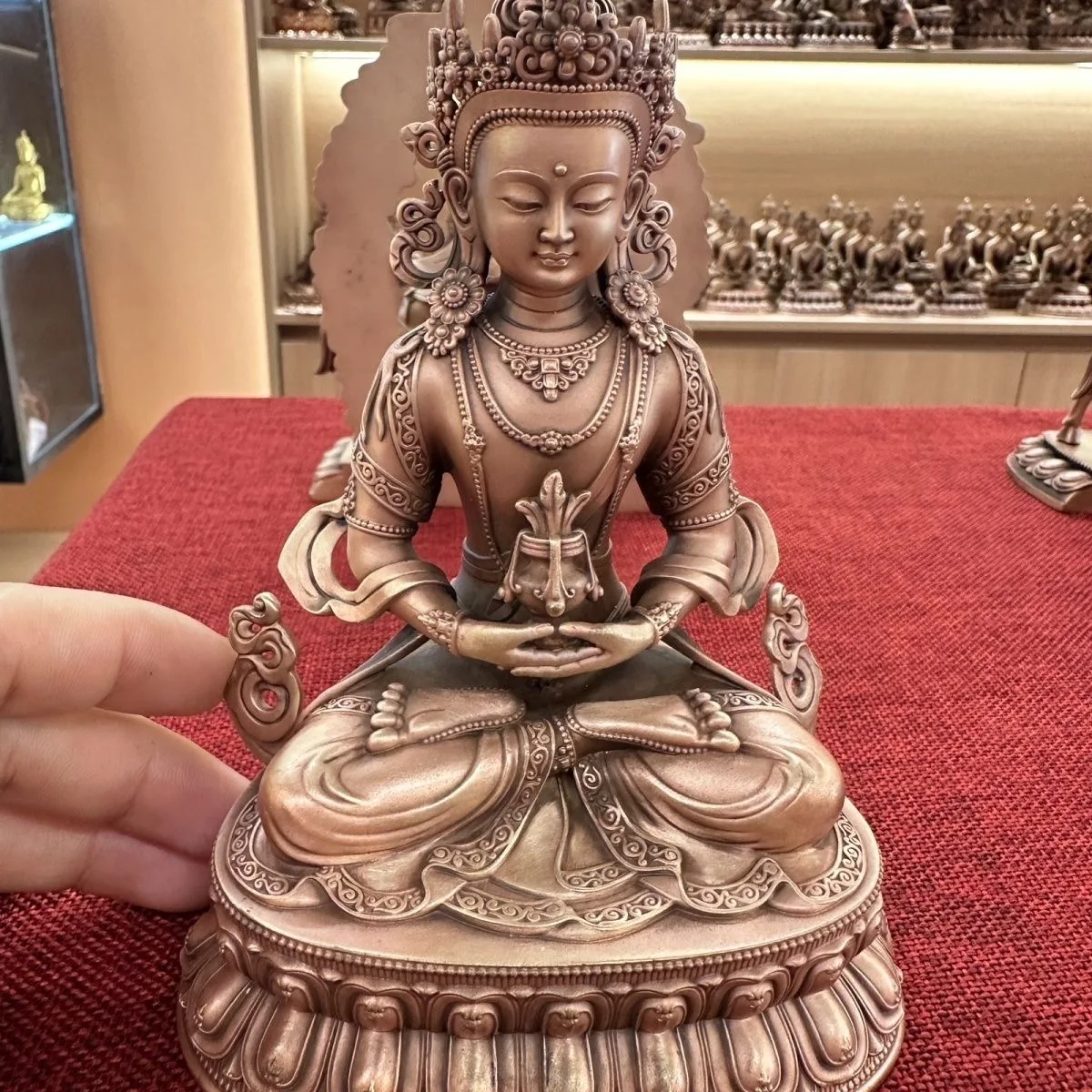 Special offer Exquisite copper carving Longevity Buddha statue Tathagata Buddhist altar tibetan family worship