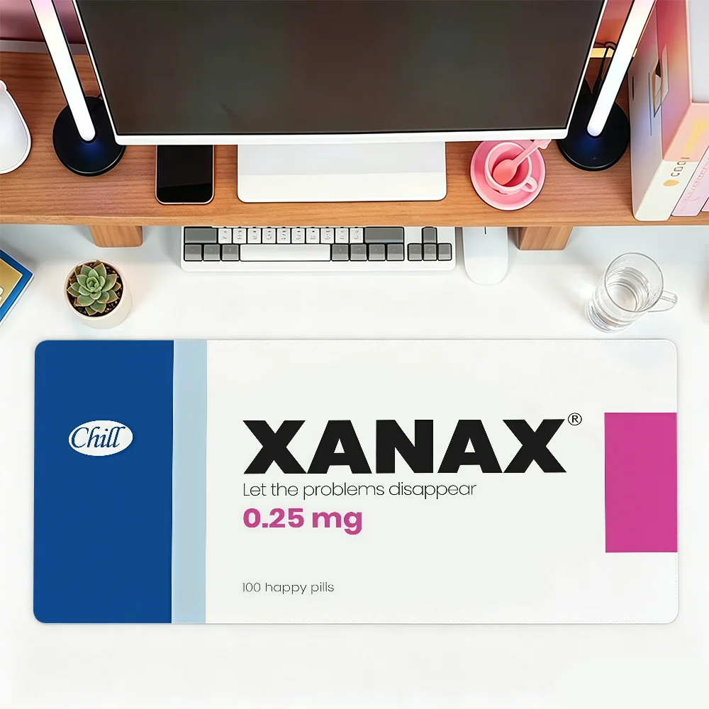 Fun X-XANAXS Happy Pills Mouse Pad For Office Gaming And Keyboards Non-Slip Large Waterproof