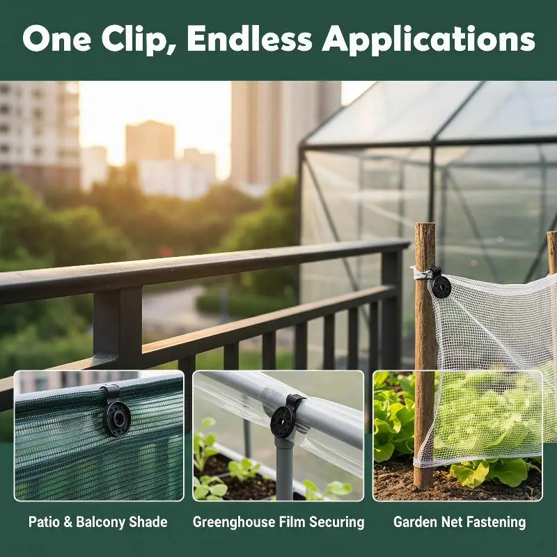 Durable Plastic Shade Net Fixing Clips Reusable Easy Install For Outdoor Use