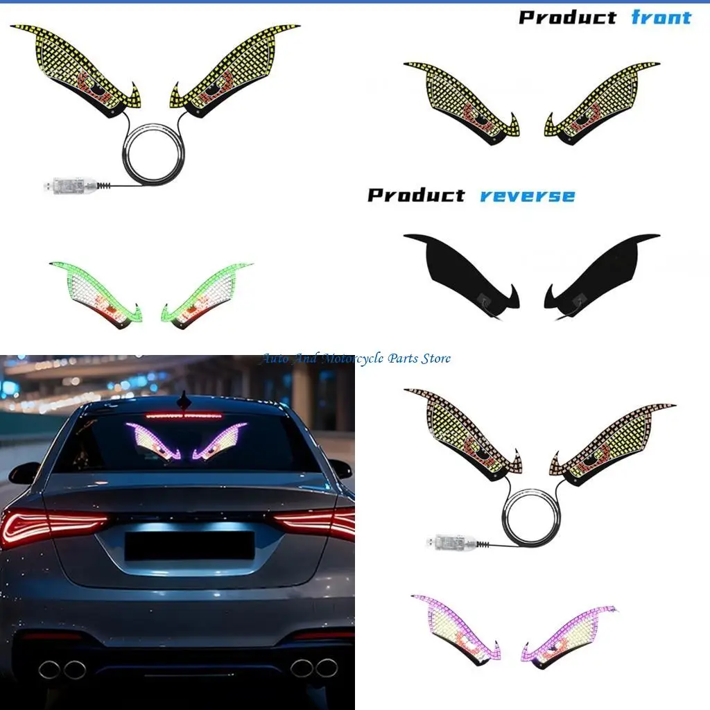 P9FD Unique Eagling LED Car Decoration Light USB Powered For Vehicles 1 Pair