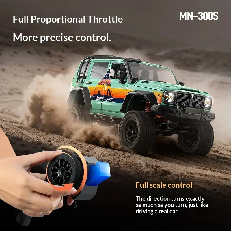 MN New MN300 4WD 大人向けRCロッククローラー、タンク300フルスケールリモートコントロールオフロード車両モデル