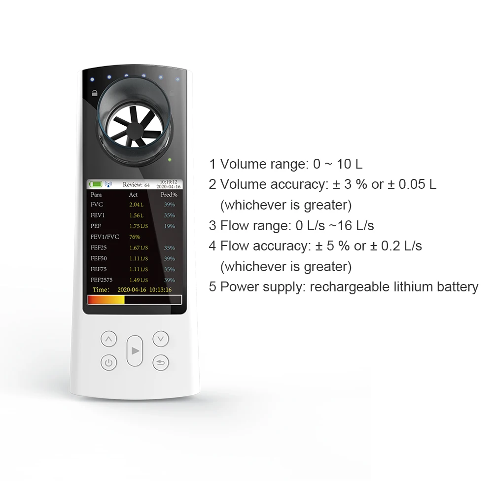 AELAB Color Display USB Portable Spirometer Medical Digital Spirometer