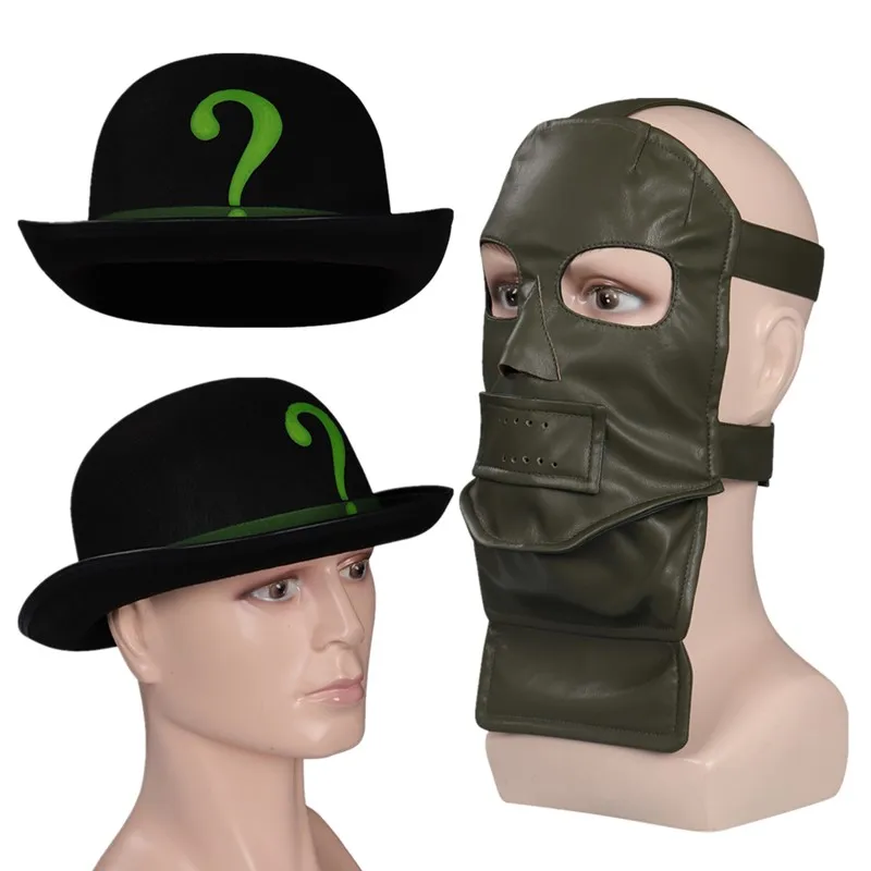 

Шляпа Риддера, маска, косплей, полнолицевые маски, шлем, маскарад, кепка для взрослых и мужчин, вечерние костюмы для Хэллоуина, Эдварда, аксессуары, головные уборы