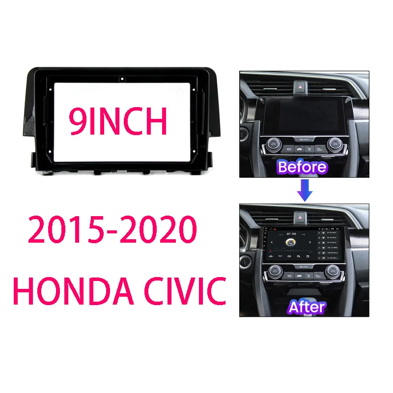 

Car DVD Fascia Frame Fitting Adaptor For Honda Civic 2015-2020 Dash Trim Kits