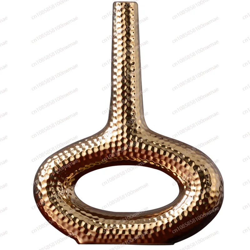 Small ornament Nordic abstract home decoration electroplated gold ceramic art home ornament other home decoration office vase
