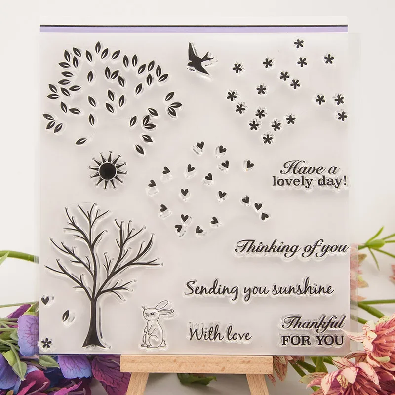 1pcs Have A Lovely Day Transparent Sentiment Clear Stamp for Card Making Decoration and DIY Scrapbooking Paper Paper Craft