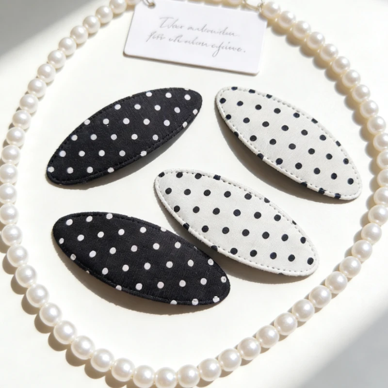 

4PC Fashion Classic Style Black Dot BB Hair Side Clips Vintage Hairpin for Girls Women Korean Hair Accessories
