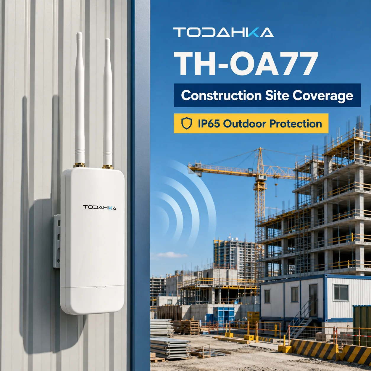 TH-OA77 Commercial Outdoor WiFi AP AC1200 Qualcomm Chipset 128 Connection Points IP65 Protection Class 2x5dBi High Gain Antenna