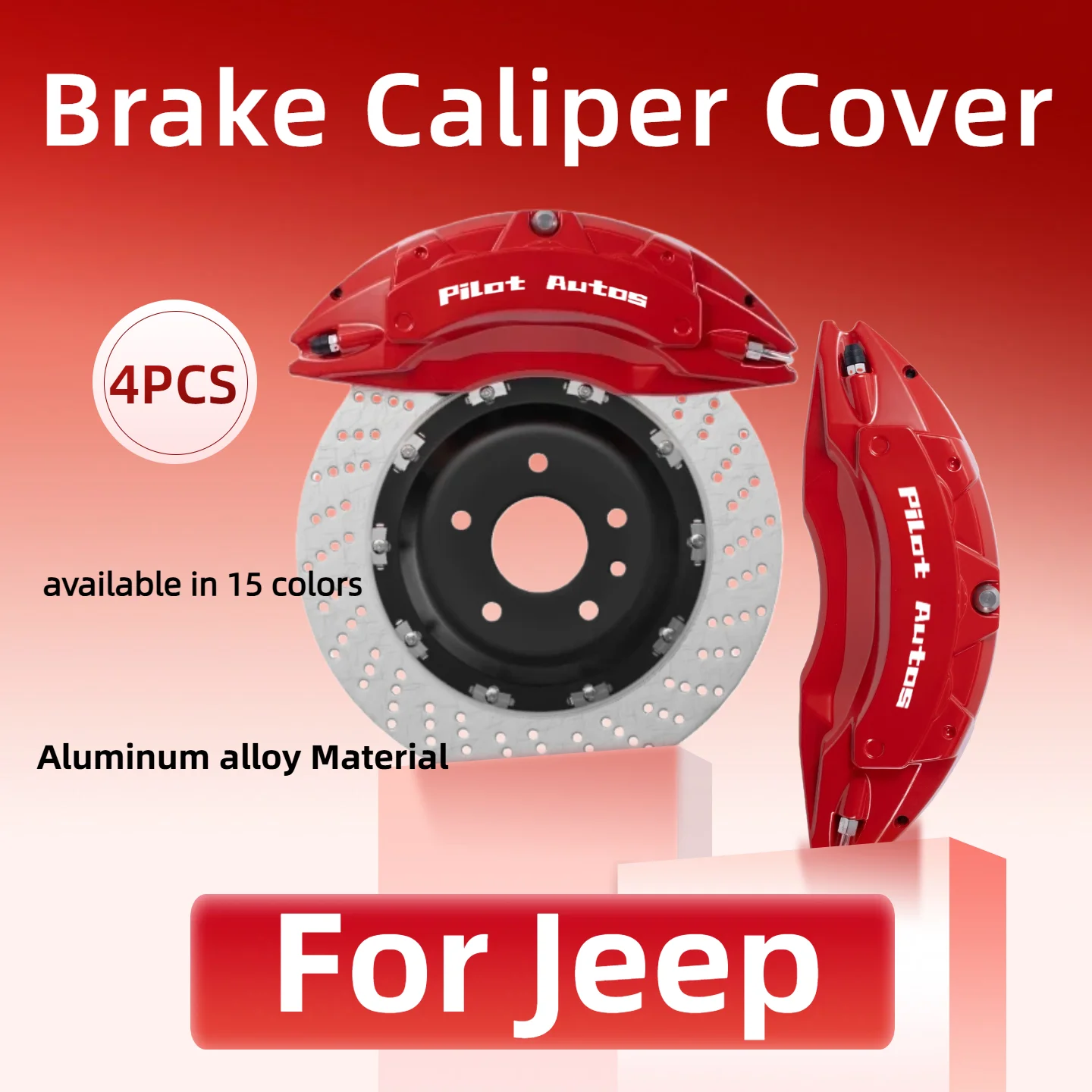For Jeep Brake Caliper Cover Aluminum Alloy For Jeep Liberty Grand Cherokee Commander Wrangler Wagoneer Renegade Recon Avenger