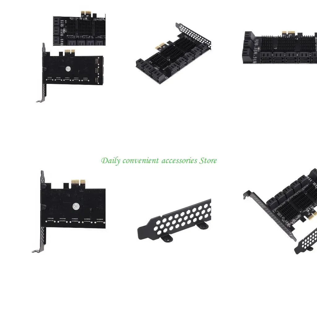 

97QB 16Port SATAIII PCI-e Controller Card PCIE Expansion Card for Desktop PC Computer