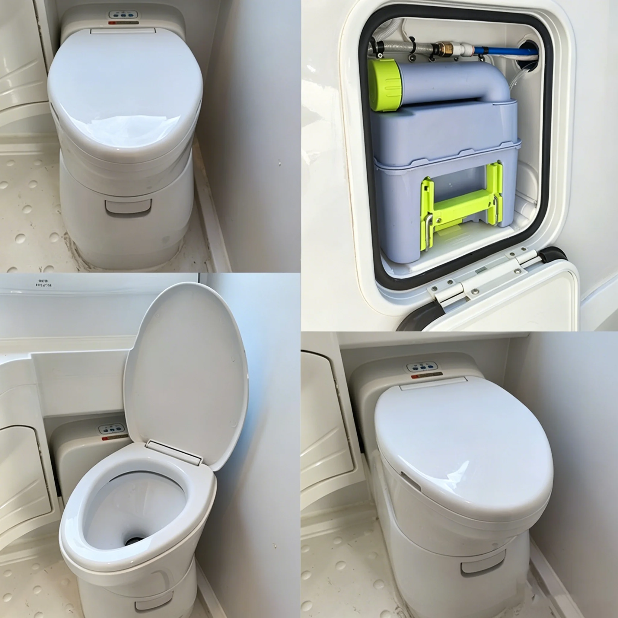RV Conversion Kits Electric Pull-out RV Toilet 12V 24V Automatic Toilet with Hatch Door for Caravan Motorhome