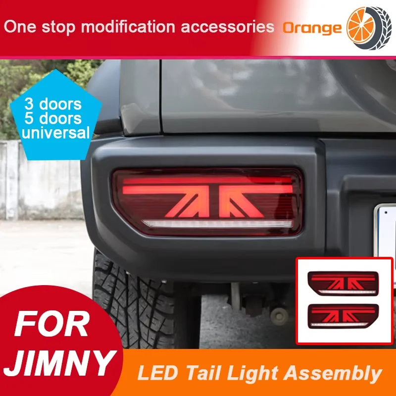 For Jimny 2019-2025 LED Tail Light Assembly Accessories, 3 Door 5 Door Universal, Modified Rear Reversing Turn Signal Brake Lamp