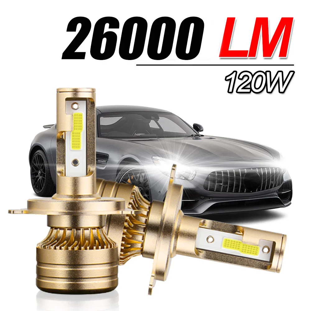 

2Pcs 120W H4 LED Car Headlight H7 H11 Bulb H1 9005 9006 LED Auto Lamp 6500K White 12V Turbo Auto Headlamps Two-side COB Chip
