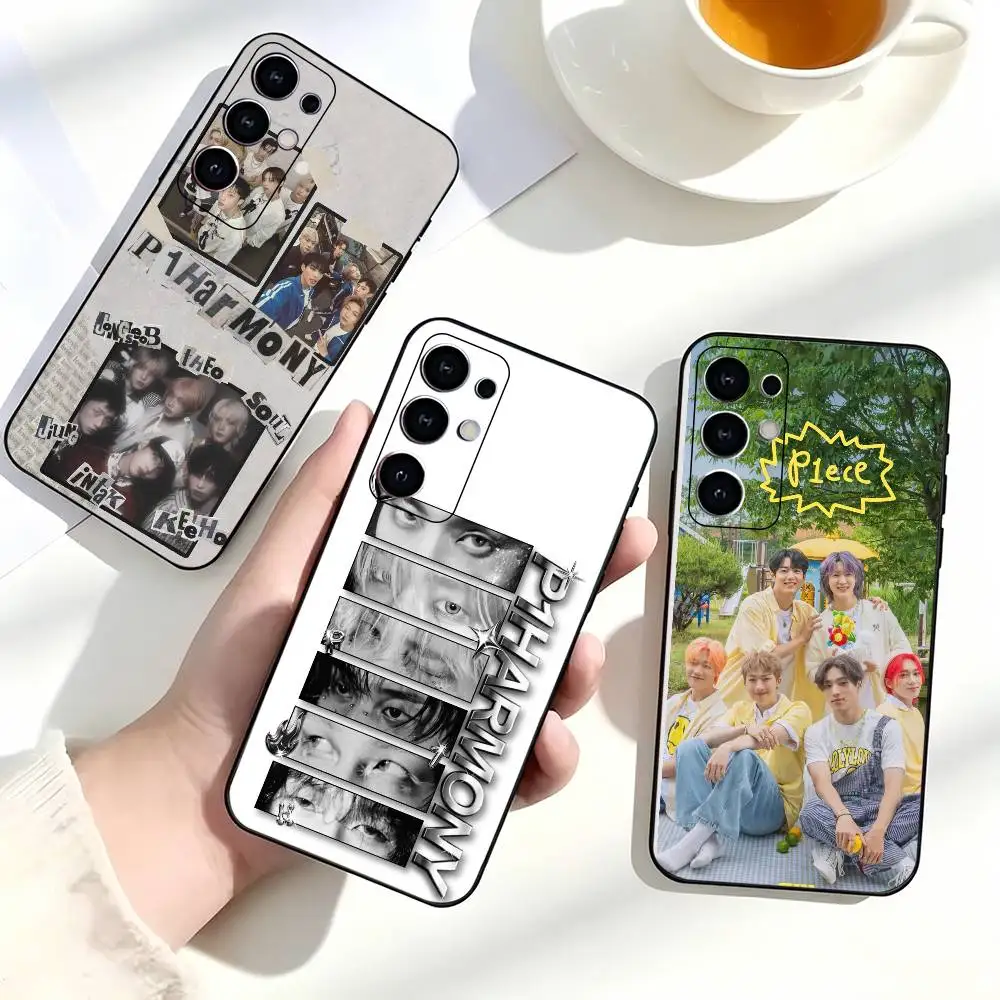 P1Harmony Hot Korean Band Kpop Phone Case Black Silicone Soft For Samsung S25,S24,S21,S22,S23,S30,Ultra,S20,Plus,Fe,Lite