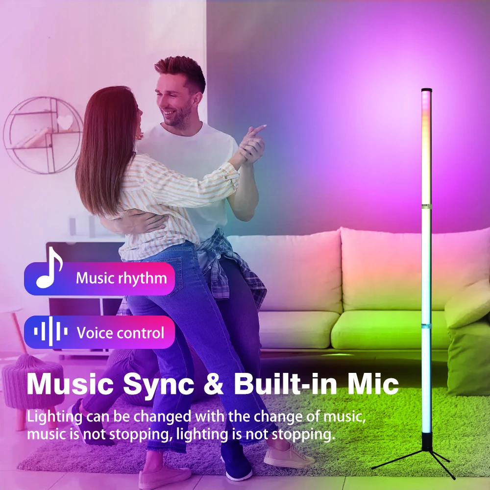 LED Floor Lamp 5V RGB Corner Light Suitable For Bedroom Fun Game Room Decorative Atmosphere Light with Three Control Methods