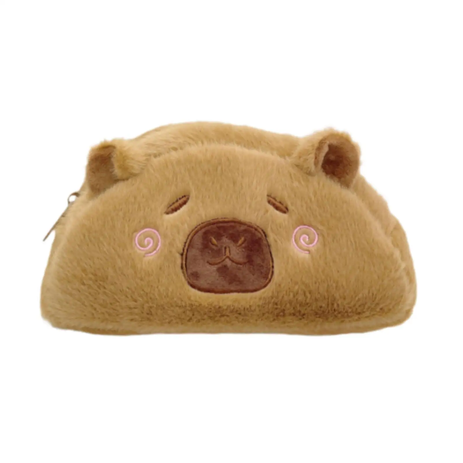 Plush Capybara Pencil Case Zipper Closure Pencil Pouch for Child Teens Girls