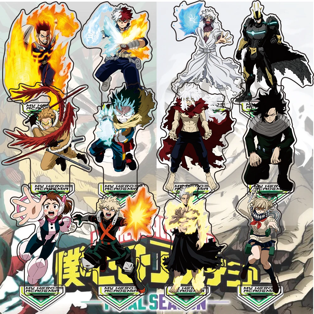 My Hero Academia Final Season Acrílico Standee, Figura de exhibición de Pose de batalla, Izuku, Bakugo, Todoroki Decoración coleccionable Regalo de anime