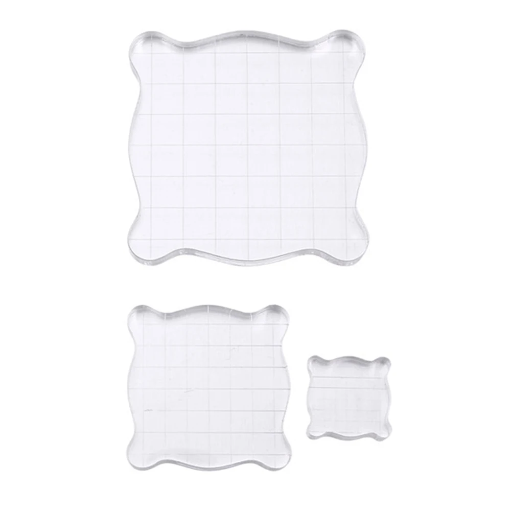 

3 Pcs Transparent Stamp Handle for Scrapbooking Reusable Acrylic Tool with Plastic Material for Craft Projects Stamp Plate