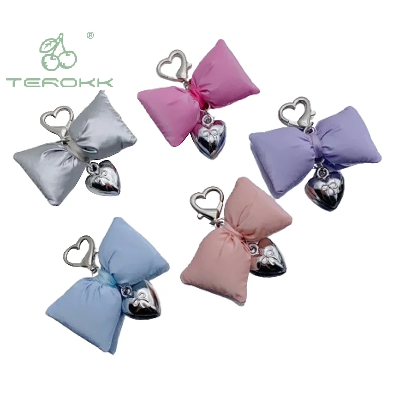 Y2K 3D Bowknot Heart Keychain Fashion Bow Car Keyring Creative Key Holder Bag Pendant Decoration Handbag Charm Girl Gifts