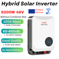 FCHAO 6.2kW Hybrid Solar Inverter 48V with 100A MPPT, 60-500V PV Input, Pure Sine Wave, Battery-Free Operation, WiFi Monitoring