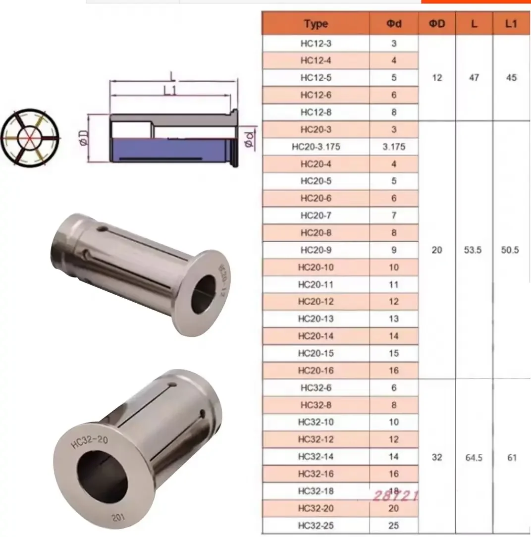 PHC10 PHC12 PHC16 HC20 HC25 HC32 Hydraulic Collet Chuck For PHC BT30 BT40 HSK63 HSK40 HSK50 Spindle Tool Holder Spring Collets