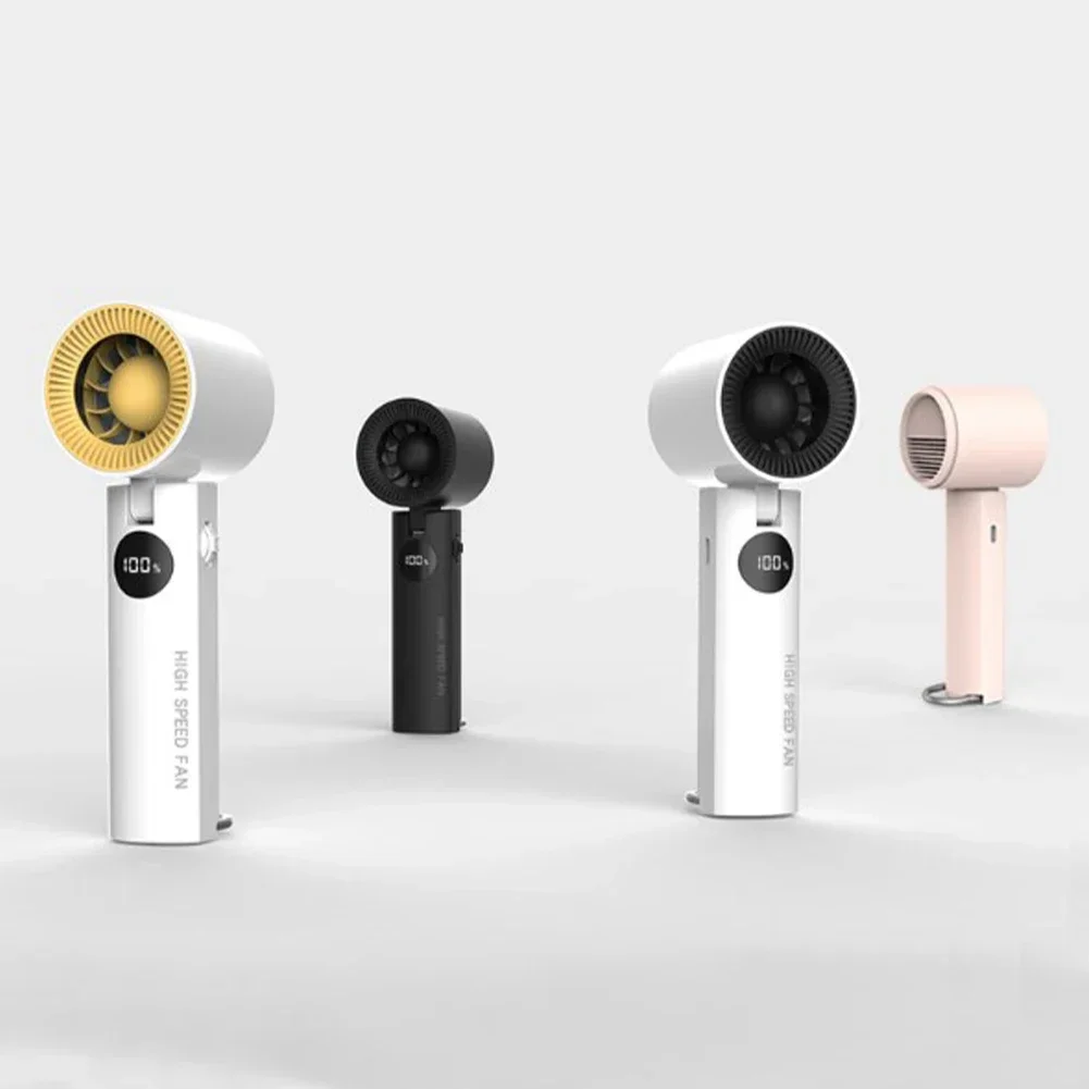 Compact Design Turbo Hand Fan with Real Time Performance Monitoring Perfect for Hiking Camping or Daily Use Outdoors