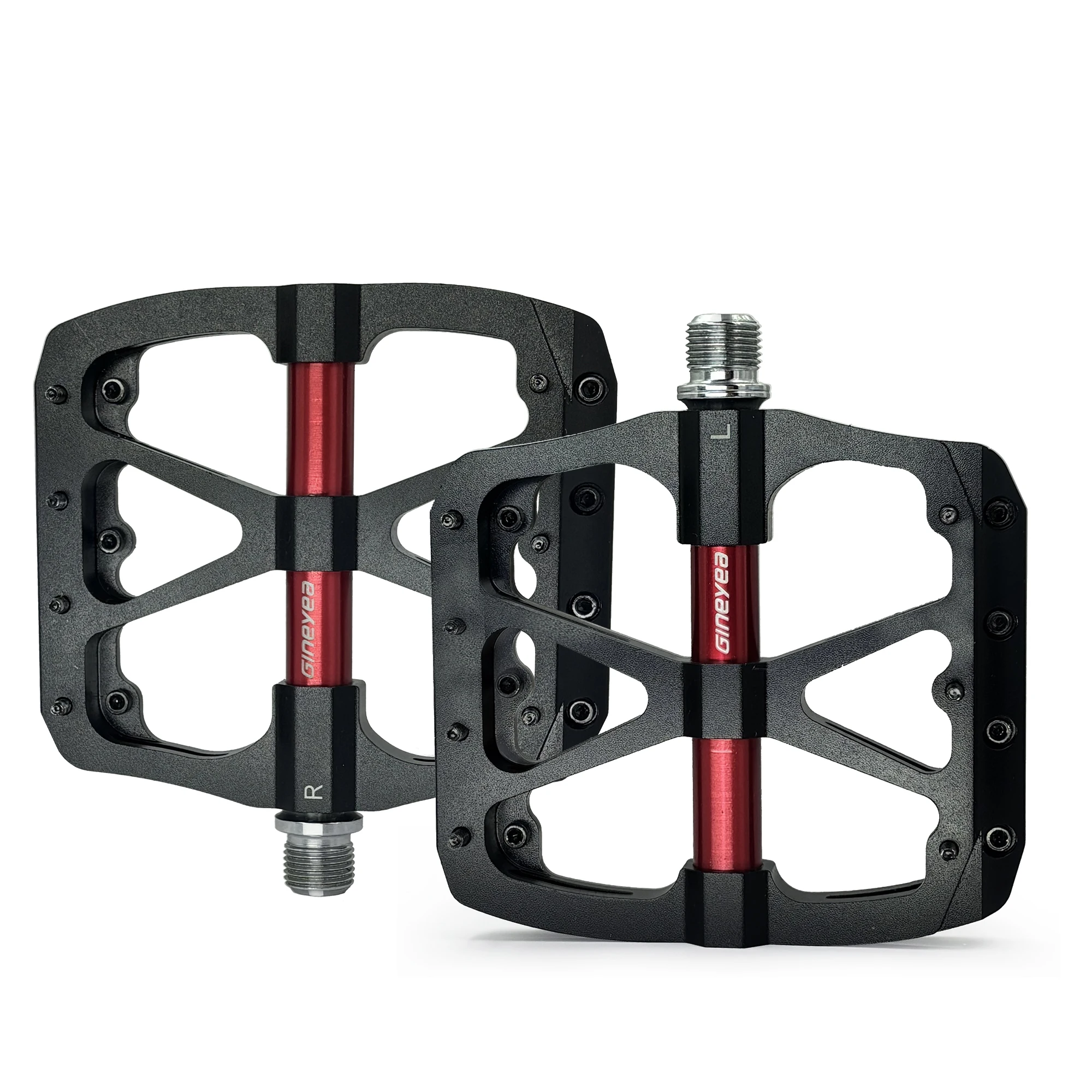 

Gineyea Large Aluminium Alloy CNC Mountain Bike 3 Seal Bearing Pedals, Anti slip BMX Road Bicycle Wide Platform Bike Pedals