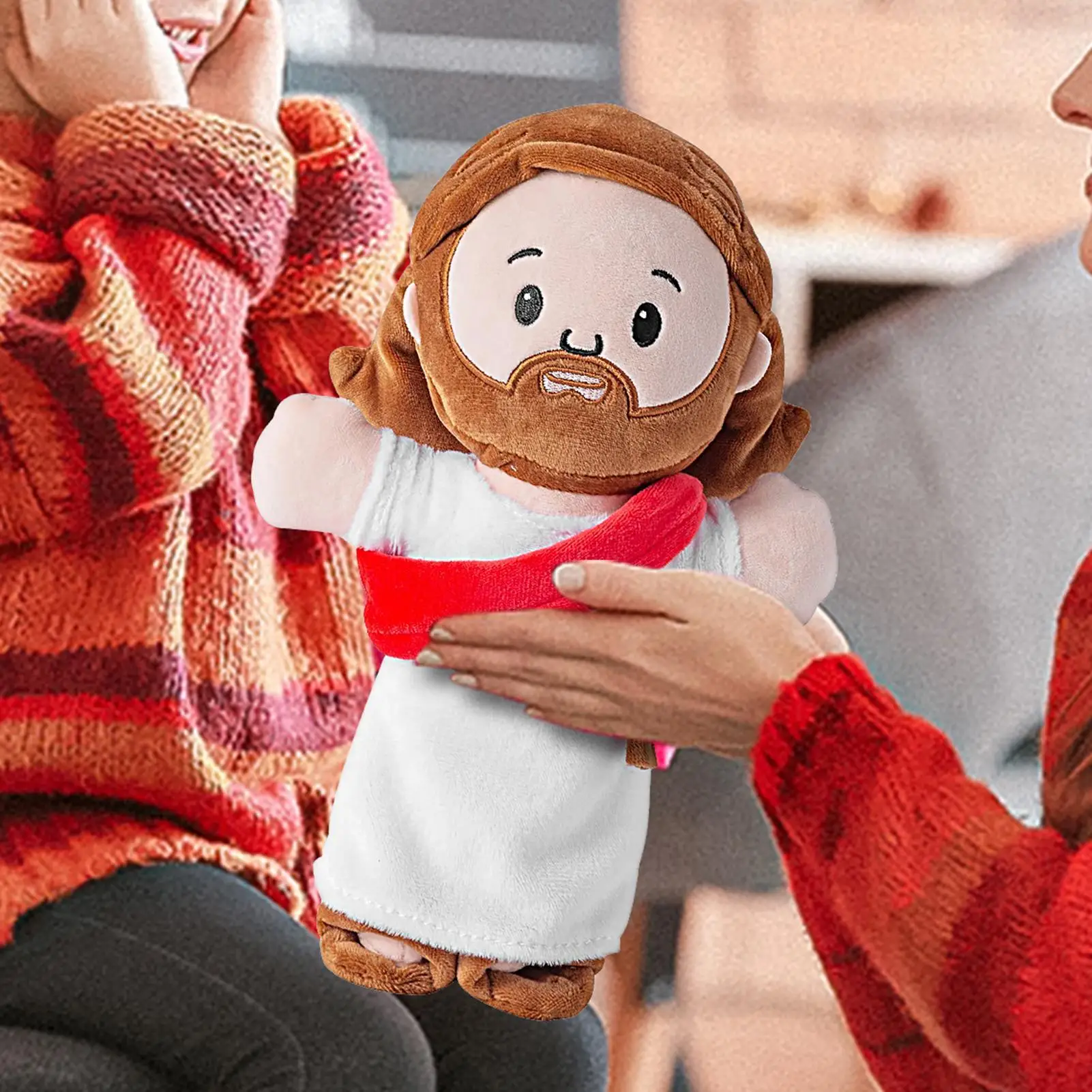 Stuffed Jesus Toy Vivid Expression Plush Material Soft Elastic Cartoon Exquisite Embroidery Process Soft Elastic Stuffed Toy for