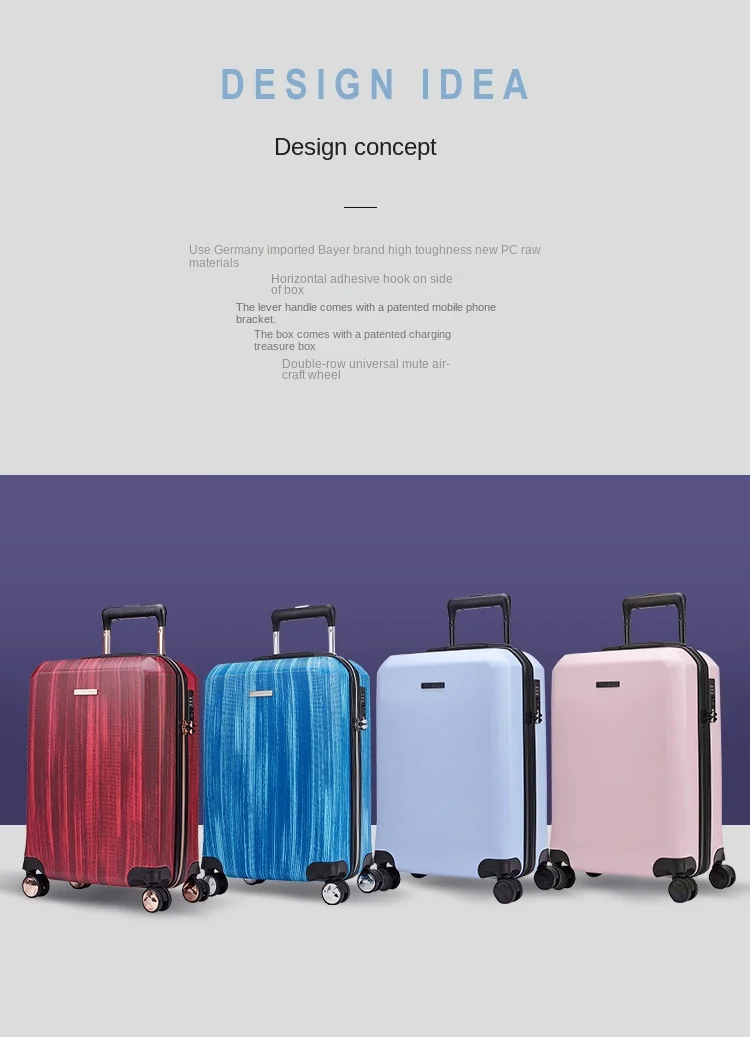 LIGHTGO แฟชั่นดึง Rod กระเป๋าเดินทาง 20 Boarding Case กระเป๋าเดินทางอลูมิเนียมดึง Rod 360 องศาเงียบ Universal whee