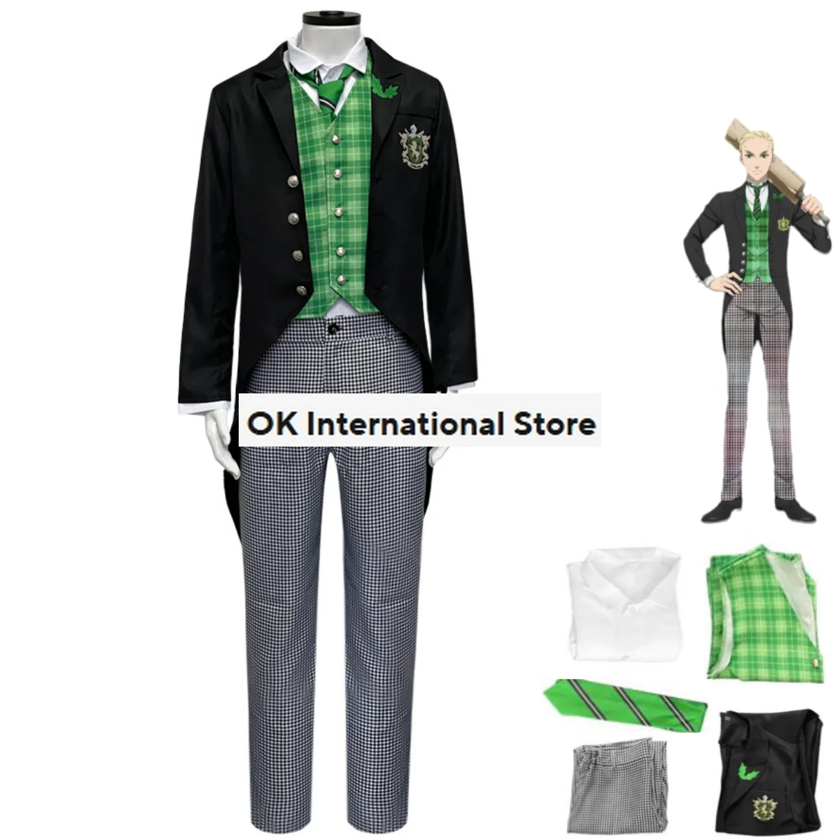 

Anime Black Butler Cos Public School Series P4 Herman Greenfil Cosplay Costume School Uniforms Man Carnival Halloween Suit