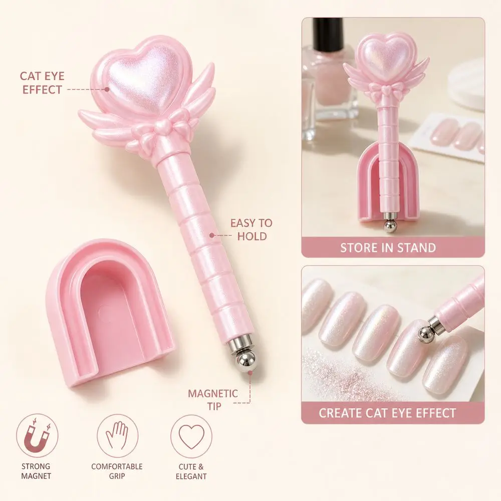Automatic Nail Art Magnet Tool With Glass Beads No Professional Skills Required Cat Eye Magnet Tool Easy To Use