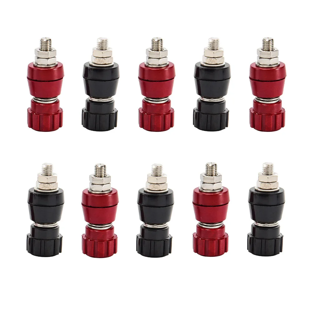 

10PCS 5MM Copper Post Terminal Blocks Power Supply Terminals Welding Machine Inverter Post Connectors Binding Post Red Black