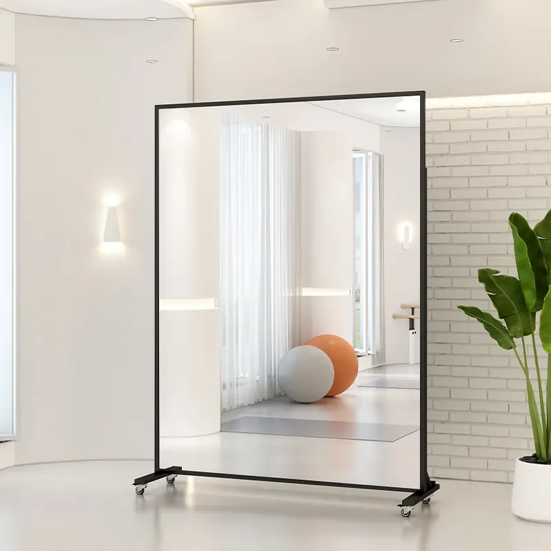 For Movable Dance Mirror with Universal Wheels Full Body Floor Standing Mirror for Home Yoga Fitness Practice Room Large Wall