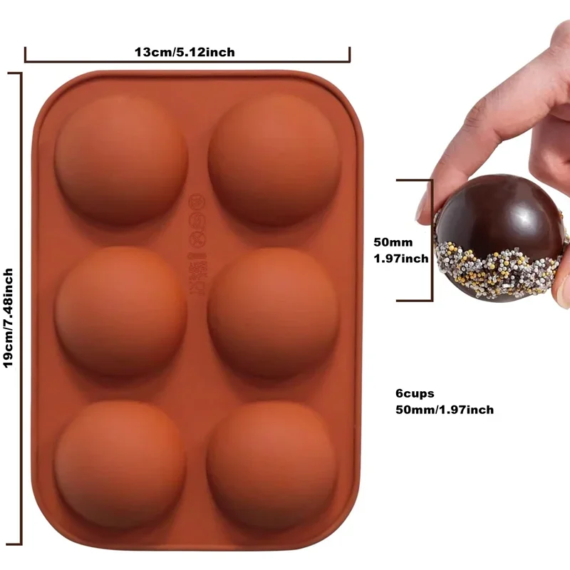 Semi Sphere Silicone Chocolate Mold Half Ball Cake Tray Silicon Dome Baking Moulds Pudding Candy Jelly DIY Tool