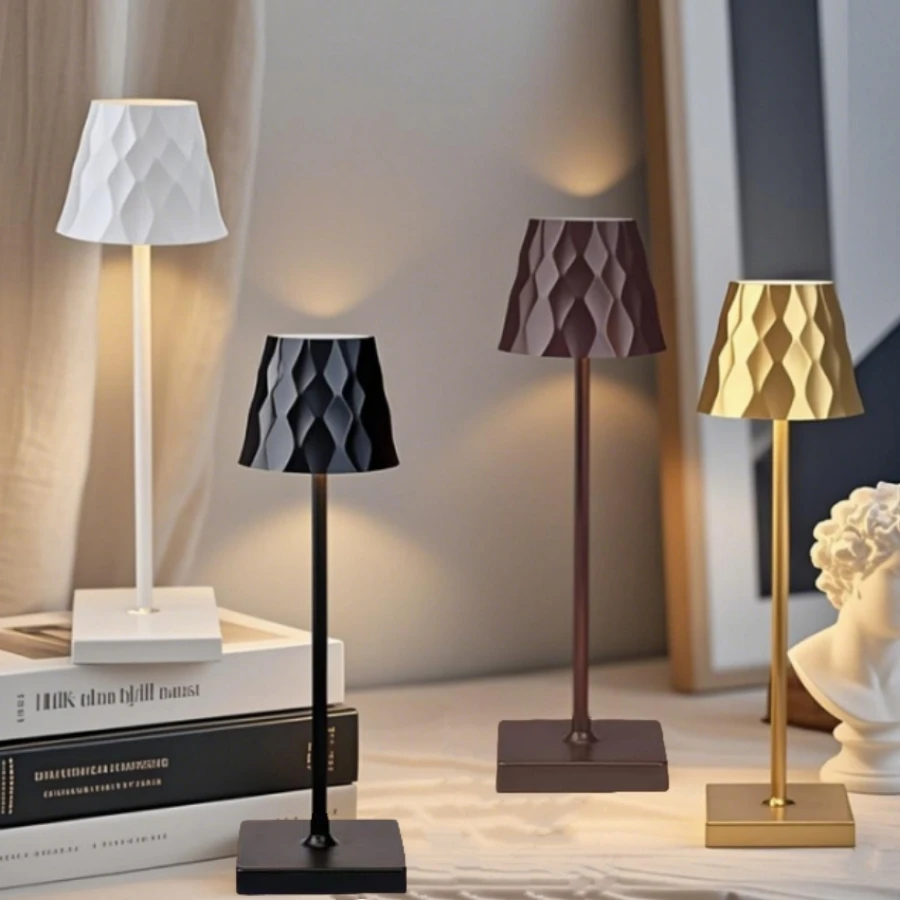 

LED Desk Lamp Rechargeable Touch Switch Table Light 3 Colors Dimmable For Bedroom Living Room Bar Dinner Reading Decor Lighting