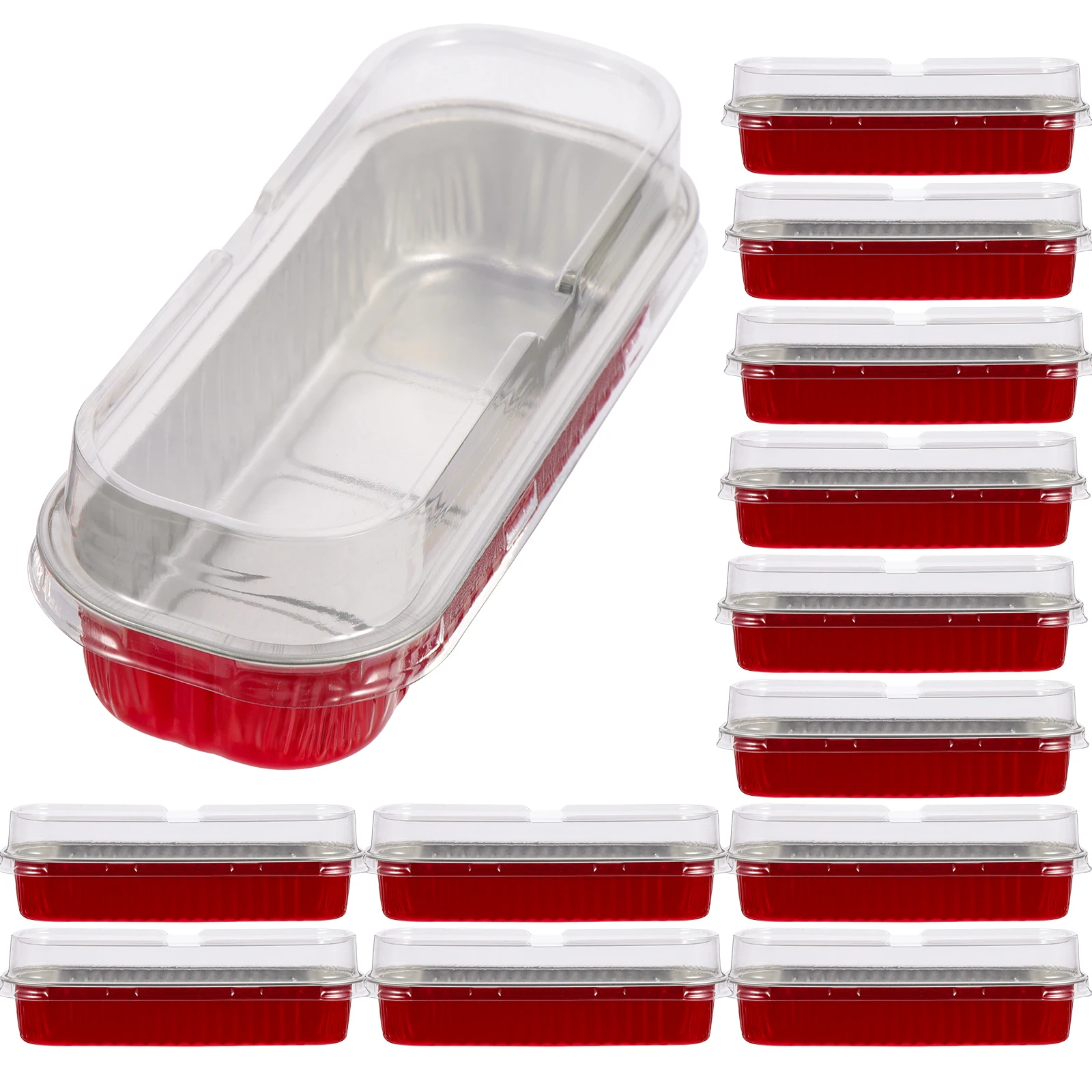 

30 Pcs Aluminum Foil Cake Boxes Rectangular Containers for Food Storage Household Takeaway Loaf Lovely Bakery Supplies Safe
