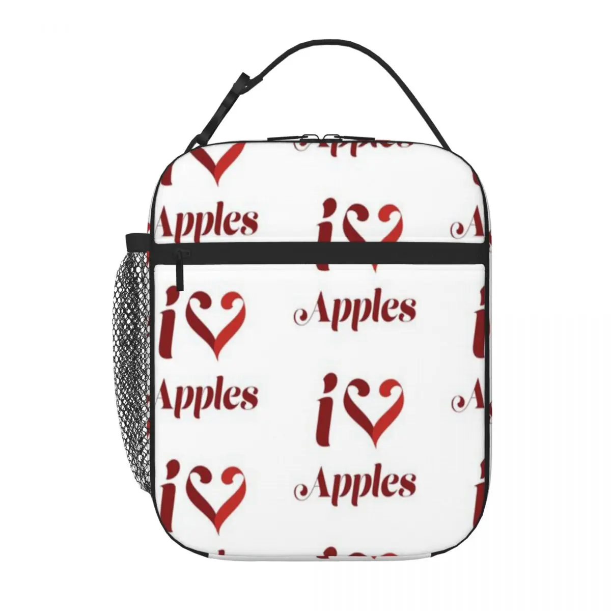 Hot Sale I Love Apples Bold Color Foldable Lunch Bag Errand Run School Lunch Bag