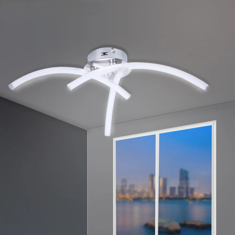 JOYINLED Modern Curved LED Ceiling Light Cool White Flush Mount Ceiling Lamp for Living Room Bedroom Kitchen Hallway Office