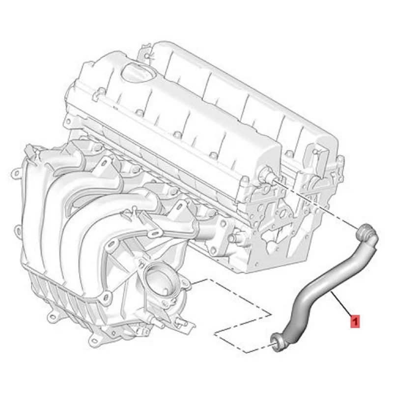 

AT21-1 PCS Вентиляционная труба коленчатого вала Автомобильные аксессуары Черный Для 307 308 408 408 508 Citroen C5 III 2.0 16V 9664181280 1