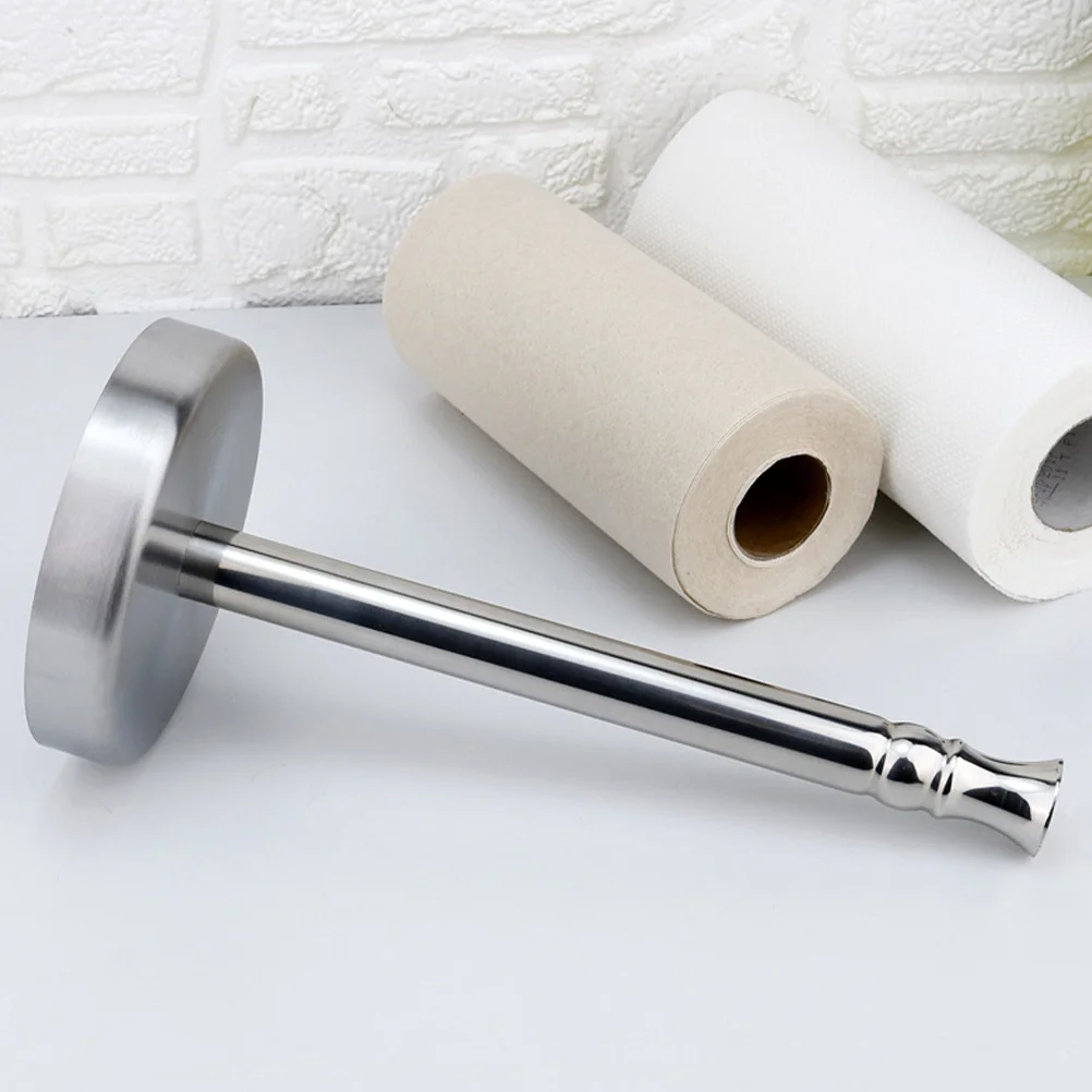 Metal Vertical Paper Towel Holder Kitchen Roll Stand Stable Base Paper Storage Rack Napkin Tissue Holder for Home
