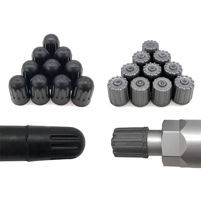 50 szt. Długie / Szaro-czarne Plastikowe Nakładki na Zawory TPMS do TR20008 Osłony Przeciwkurzowe Trzonków Zaworów TPMS