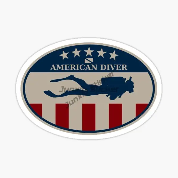 Scuba Diver Octopus Rudder Waterproof Sticker for Decorate Window Car Camper Bumper Wall Table Motorcycle Room Decal Accessories