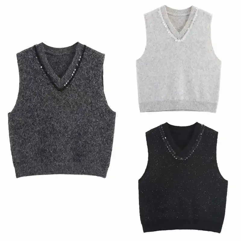 

Свободная короткая майка без рукавов, женская модная повседневная летняя жилетка в европейском стиле, открытый кардиган, стильная женская одежда