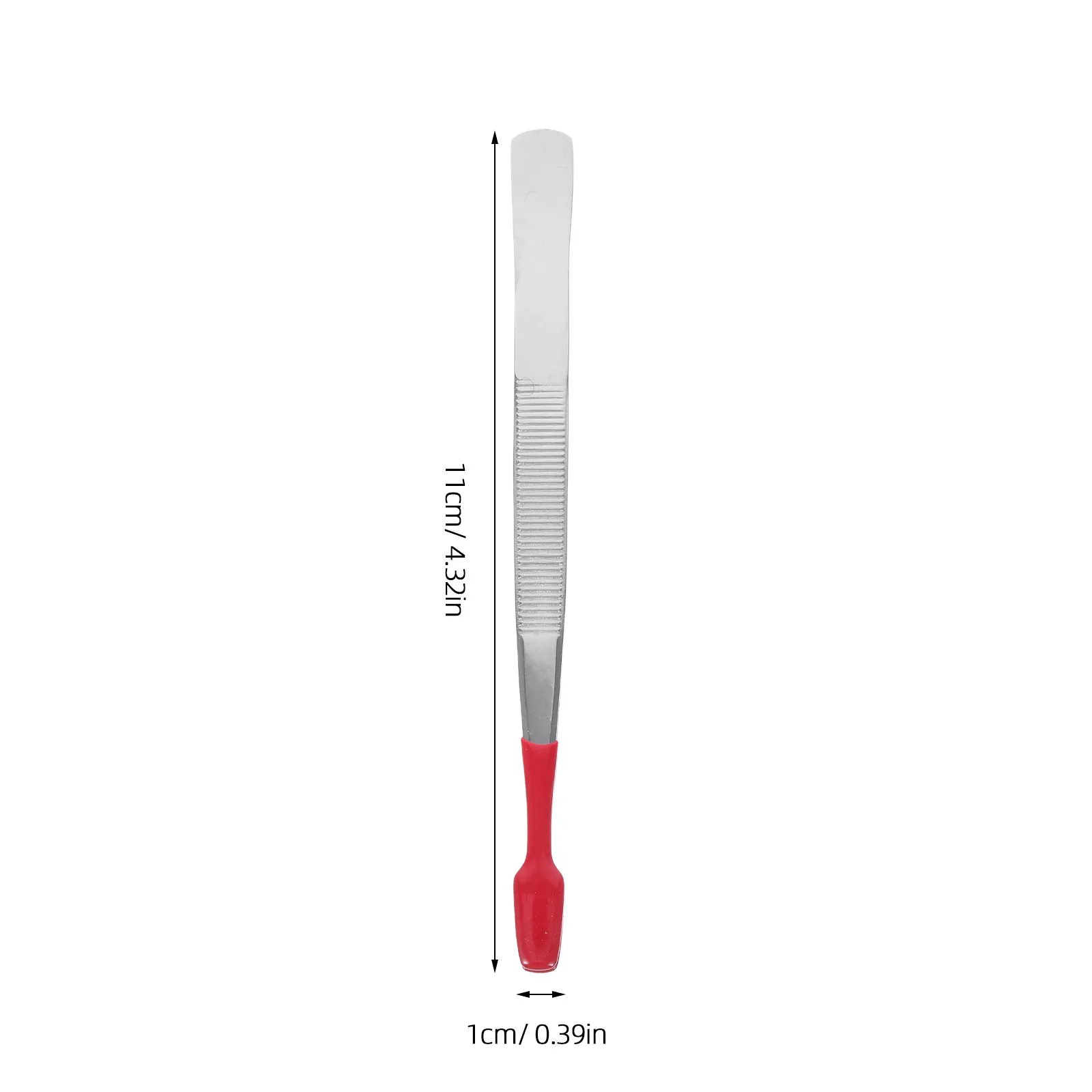 Rubber Tip Stainless Steel Tweezers Flat Bent Head Precision Tool for Stamp Coin Paper Money Collecting Supplies - view 3