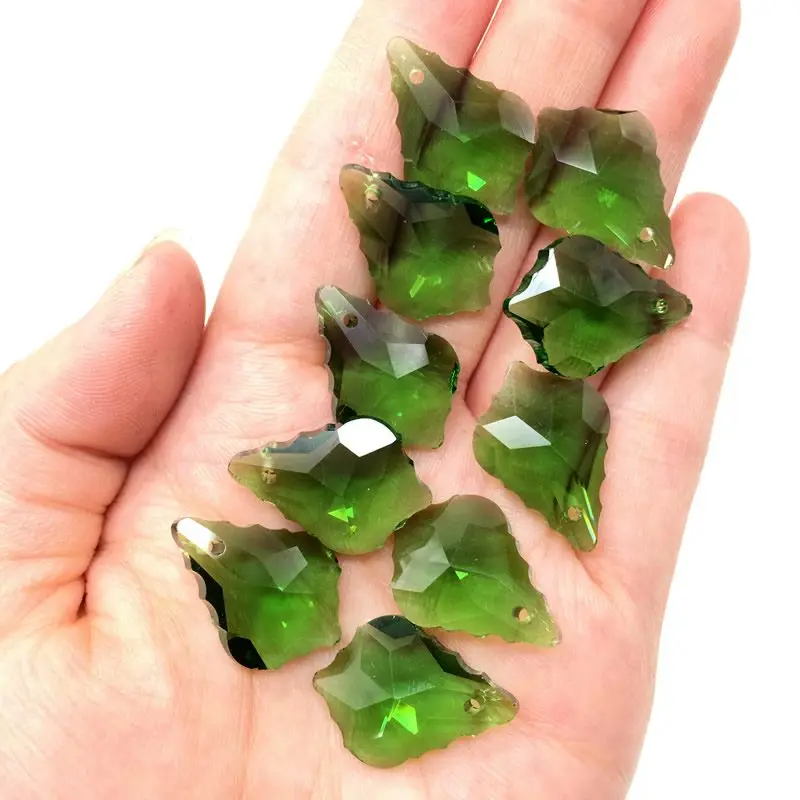 Großhandel 10 Stück Mehrfarbige Doppelseitige Kristallglas Ahornblatt Lose Abstandsperlen DIY Ohrringe Halskette Anhänger Schmuck Geschenke – Detail 7