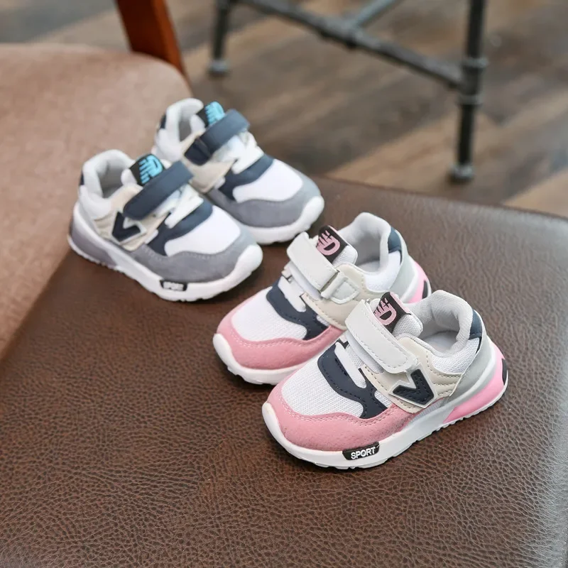 Spring Autumn Kids Slip-On Walking Shoes Children Patchwork Soft Sole Sneakers Boys Girls Anti-Slip Running Shoes Outdoor Casual