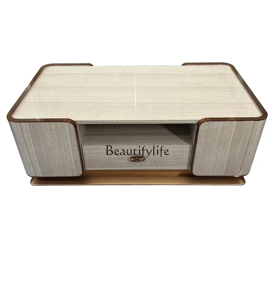 

Italian light luxury coffee table high-end villa living room long coffee table Hong Kong style furniture