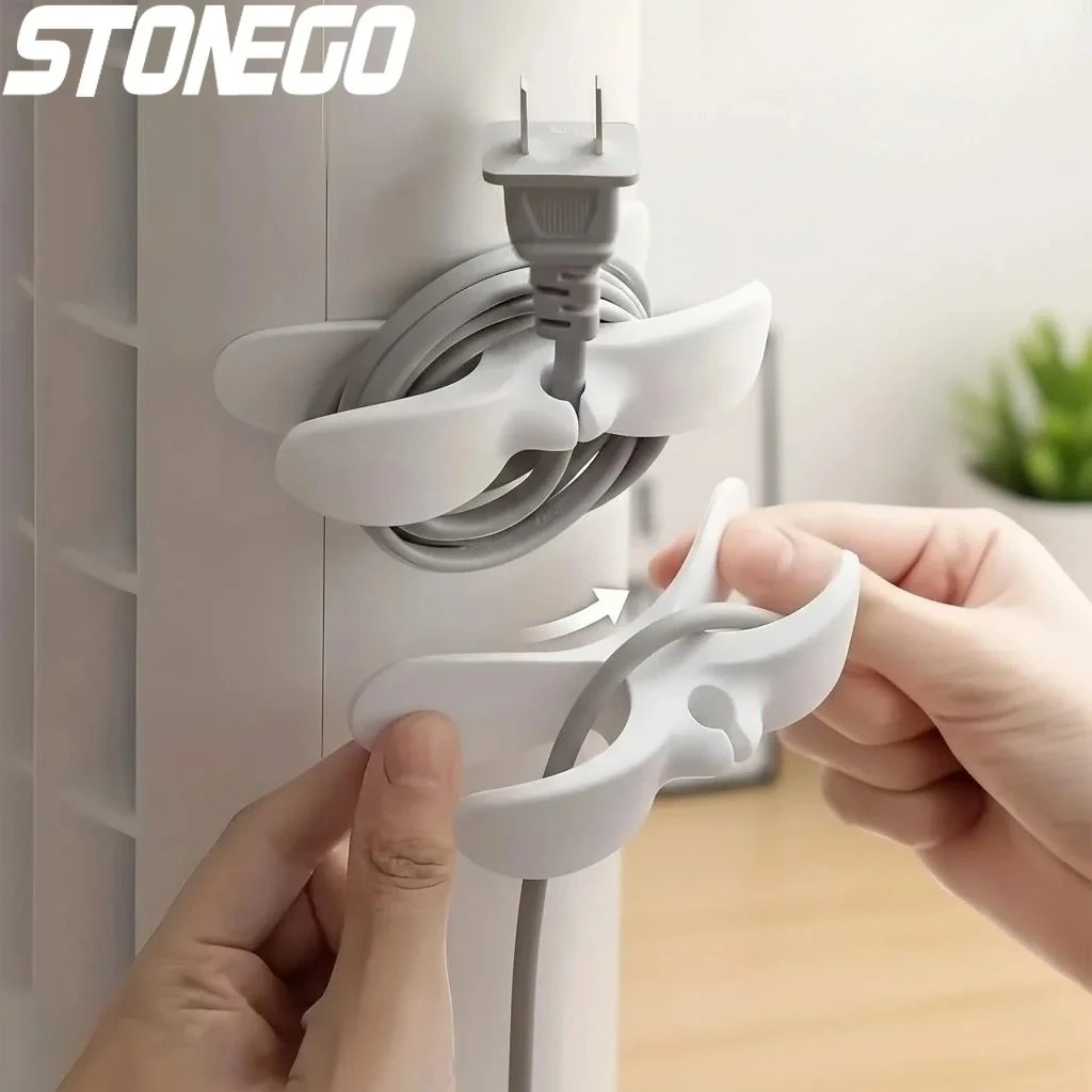 1Pc Wall Mounted Cable Manager for Kitchen Power Plug Secure Data Cable Organizer Clamps for Clean Tidy Space